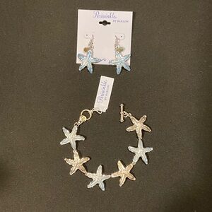 NWT Starfish Bracelet and Earrings Set